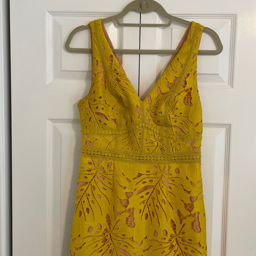 Maeve Yellow/Gold V Neck Dress